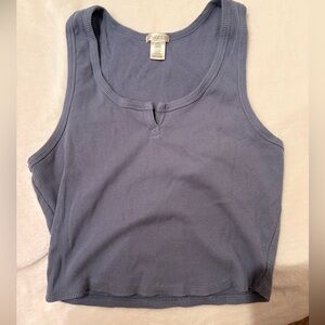 Bozzolo Women's Ribbed Blue Tank Top